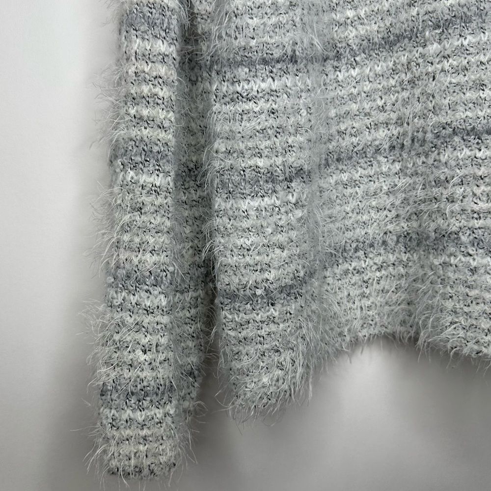 Loft Gray White Wool Fuzzy Sweater XL #D0958 - Picture 8 of 14
